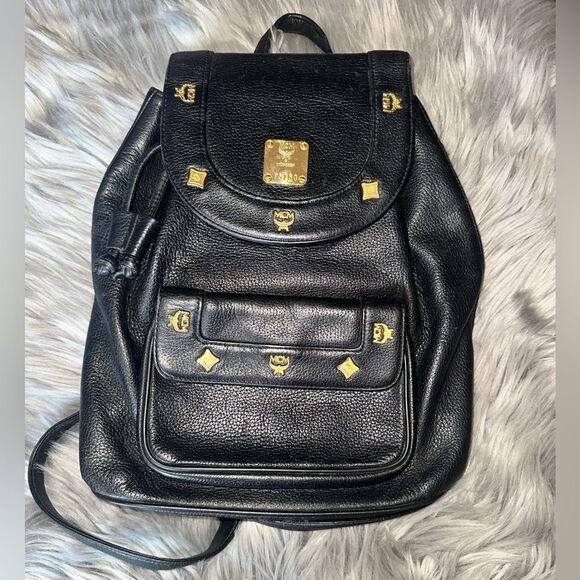 MCM black backpack with gold studs. Gorgeous bag! - Picture 2 of 12